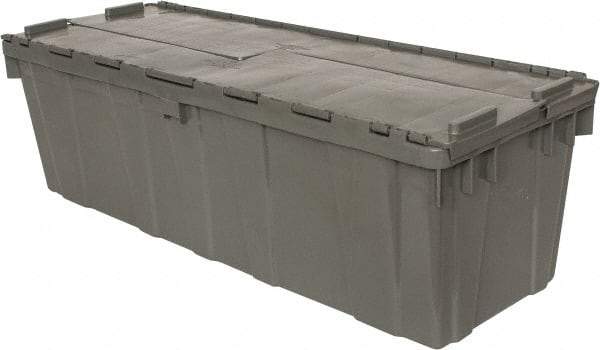 Orbis - 11 Cu Ft, 40 Lb Load Capacity Gray Polyethylene Attached-Lid Container - Stacking, Nesting, 39.3" Long x 14" Wide x 12" High, Lid Included - Makers Industrial Supply