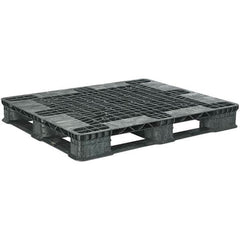 Orbis - 47.8" Long x 39.9" & Wide x 5.8" High Polyethylene Stackable Pallet - 30,000 Lb Static Capacity, 3,500 Lb Dynamic Capacity, Black - Makers Industrial Supply