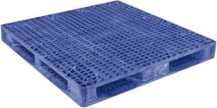 Orbis - 47.9" Long x 47.9" & Wide x 6.8" High Polyethylene Stackable Pallet - 30,000 Lb Static Capacity, 4,000 Lb Dynamic Capacity, Blue - Makers Industrial Supply