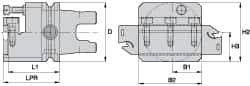 Kennametal - Tool Block Style KM63UT, 26mm Blade Height, 99.75mm OAL, 63mm OAH, Indexable Cutoff Blade Tool Block - 26mm Shank Height, Reversible, Series A2 Cut-Off - Makers Industrial Supply