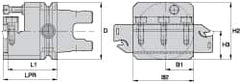 Kennametal - Tool Block Style KM63UT, 26mm Blade Height, 99.75mm OAL, 63mm OAH, Indexable Cutoff Blade Tool Block - 26mm Shank Height, Reversible, Series A2 Cut-Off - Makers Industrial Supply