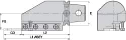 Kennametal - Tool Block Style KM63UT, 32mm Blade Height, 174.5mm OAL, 76.5mm OAH, Indexable Cutoff Blade Tool Block - 32mm Shank Height, Reversible, Series A2 Cut-Off - Makers Industrial Supply