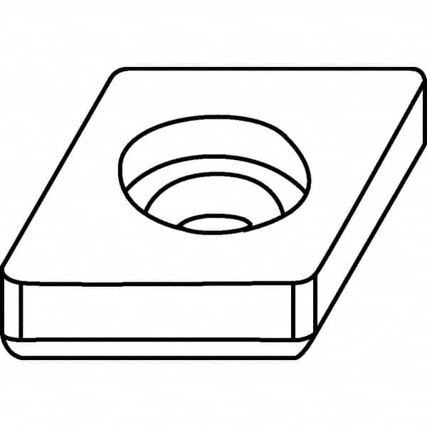 Kennametal - 14.66mm Inscribed Circle, Square Pin/Clamp Combination Cutting Unit Shim for Indexables - Carbide, 0.255" Thick, ICSN Shim Style, Left Hand, Right Hand Cut - Makers Industrial Supply