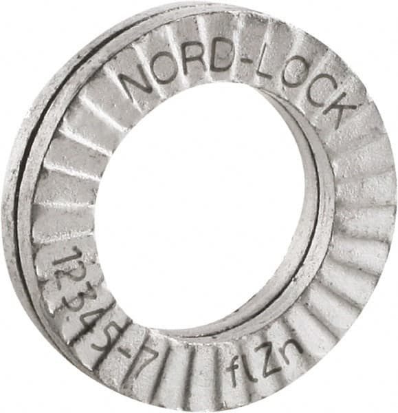 Nord-Lock - 1/2", Zinc Flake, Steel Wedge Lock Washer - Grade 2, 0.522 to 0.538" ID - Makers Industrial Supply