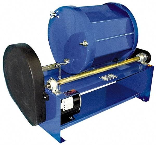 Made in USA - 4 Gal Capacity Rotary Tumbler - 1/3 hp Motor, 28" Long x 21-1/2" High x 13" Deep - Makers Industrial Supply