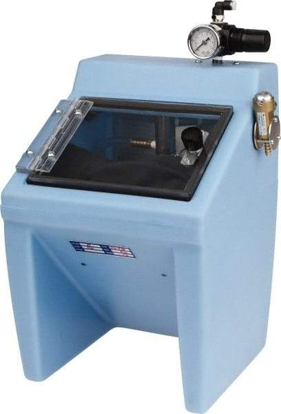 Made in USA - 220V Left Hand Sandblaster - Pressure Feed, 25" CFM at 100 PSI - Makers Industrial Supply