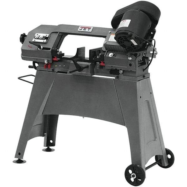 Jet - 5 x 6" Manual Combo Horizontal & Vertical Bandsaw - 1 Phase, 45° Vise Angle of Rotation, 0.5 hp, 115/230 Volts, Step Pulley Drive - Makers Industrial Supply