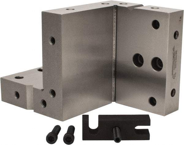 Suburban Tool - 4" Wide x 6" Deep x 4" High Steel Precision-Ground Angle Plate - Compound Plate, Machined Holes on Surface, Open End, 1" Thick, Single Plate - Makers Industrial Supply