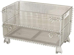 Nashville Wire - 32" Long x 20" Wide x 16" High Steel Basket-Style Bulk Folding Wire Mesh Container - 1,000 Lb. Load Capacity - Makers Industrial Supply