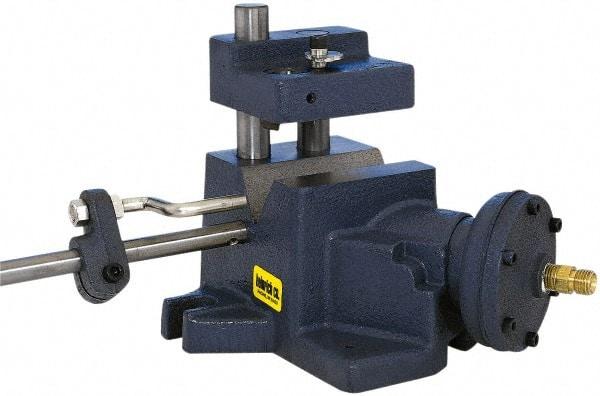 Heinrich - 3/4 to 1-1/2" Vee Capacity, Air Cross Hole Jig - 8-7/8" Long x 7-1/16" Wide x 6-3/4" High, 5/16, 1/2 & 3/4" ID of Furnished Liners - Makers Industrial Supply