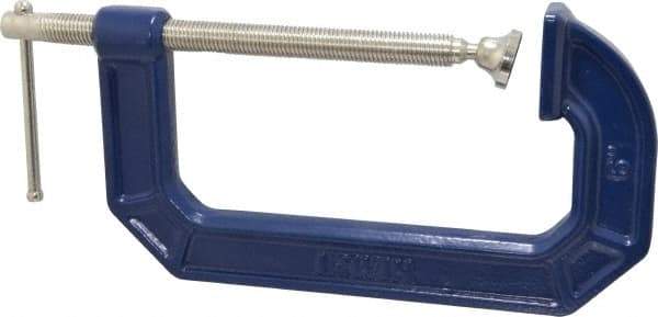 Irwin - Regular-Duty 6" Max Opening, 3-1/2" Throat Depth, Cast Iron Standard C-Clamp - 1,500 Lb Capacity, 0" Min Opening, Standard Throat Depth - Makers Industrial Supply