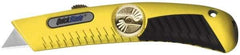 PHC - Retractable Utility Knife - Yellow Metal Handle, 1 Blade Included - Makers Industrial Supply