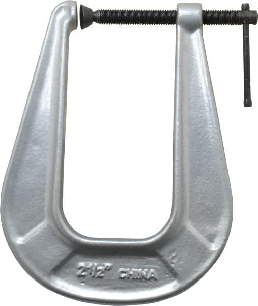 Gibraltar - Light-Duty 2-1/2" Max Opening, 6-1/4" Throat Depth, Cast Iron Standard C-Clamp - Makers Industrial Supply