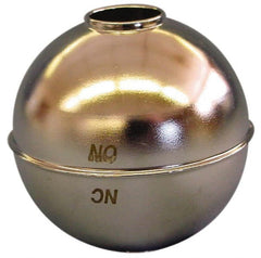 Made in USA - 1" Diam, 3/8" Connection, Spherical Magnetic Tubed-Through Float - Exact Industrial Supply