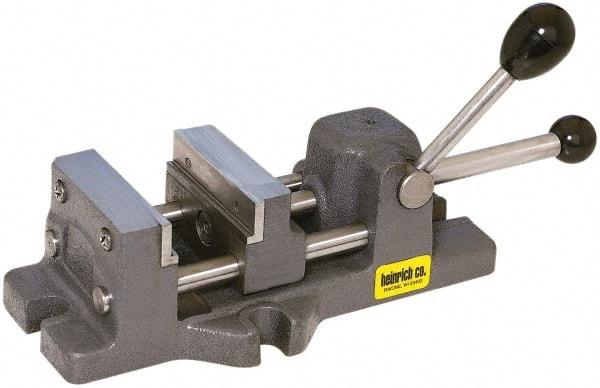 Heinrich - 6-3/16" Jaw Opening Capacity x 1-13/16" Throat Depth, Horizontal Drill Press Vise - 6" Wide x 6-3/16" High Jaw, Stationary Base, Standard Speed - Makers Industrial Supply