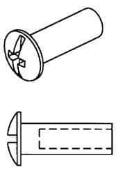 Made in USA - #10-24 Thread Barrel, Slotted/Phillips Drive, Stainless Steel Sex Bolt & Binding Post - 2" Long Barrel, Grade 18-8 - Makers Industrial Supply