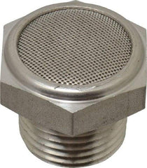 Legris - 1/2 Male NPT, 27mm Hex, Exhaust Muffler - 175 Max psi, 108 Decibel Rating, Stainless Steel - Makers Industrial Supply