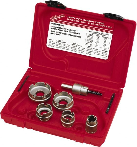 Milwaukee Tool - 7 Piece, 7/8" to 2" Saw Diam, Hole Saw Kit - Makers Industrial Supply