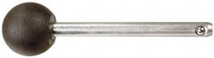 Value Collection - 3/8" Diam, 2-1/2" Usable Length, Ball Knob, Quick Release Pin - 3-3/8" OAL, Grade C1010/C1022 Steel, Zinc-Plated Finish - Makers Industrial Supply