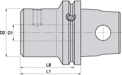 Kennametal - KM63XMZ Modular Connection 5/8" Hole End Mill Holder/Adapter - 1-5/8" Nose Diam, 60mm Projection, Through-Spindle Coolant - Exact Industrial Supply