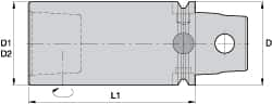 Kennametal - KM63UT, 3.15 Inch Long, Modular Tool Holding Extension - 2.48 Inch Body Diameter x 4.725 Inch Overall Length - Exact Industrial Supply