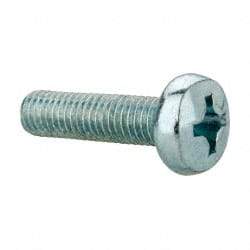 Value Collection - M8x1.25, 30mm Length Under Head Phillips Drive Machine Screw - Pan Head, Grade 4.8 Steel, Zinc-Plated Finish, Without Washer - Makers Industrial Supply