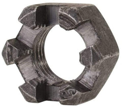 Value Collection - 3/8-24 UNF Grade 2 Steel Slotted Locknut - 9/16" Width Across Flats, 21/64" High, Uncoated - Makers Industrial Supply