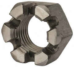 Value Collection - 2 - 4-1/2 UNC Grade 2 Steel Slotted Locknut - 3" Width Across Flats, 1-23/32" High, Uncoated - Makers Industrial Supply