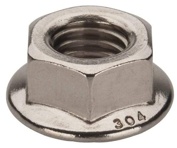 Value Collection - 1/2-13, 1.031" Flange Diam, Serrated Flange Nut - Grade 18-8 Stainless Steel, Uncoated Finish, 0.458" Flange Height - Makers Industrial Supply