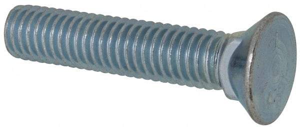 Value Collection - 7/16-14 UNC, 2-1/4" OAL, Steel Plow Bolt - Zinc-Plated Finish, Grade 5 - Makers Industrial Supply