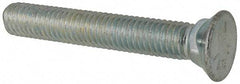 Value Collection - 7/16-14 UNC, 3" OAL, Steel Plow Bolt - Zinc-Plated Finish, Grade 5 - Makers Industrial Supply