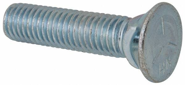 Value Collection - 1/2-13 UNC, 2-1/4" OAL, Steel Plow Bolt - Zinc-Plated Finish, Grade 5 - Makers Industrial Supply