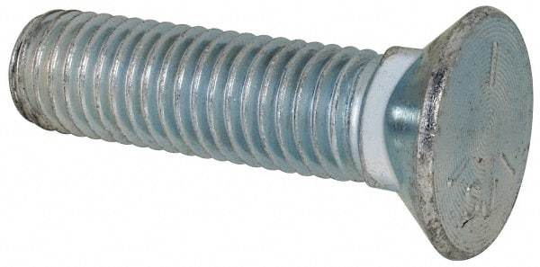 Value Collection - 5/8-11 UNC, 2-1/2" OAL, Steel Plow Bolt - Zinc-Plated Finish, Grade 5 - Makers Industrial Supply