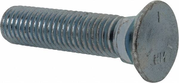 Value Collection - 5/8-11 UNC, 2-3/4" OAL, Steel Plow Bolt - Zinc-Plated Finish, Grade 5 - Makers Industrial Supply