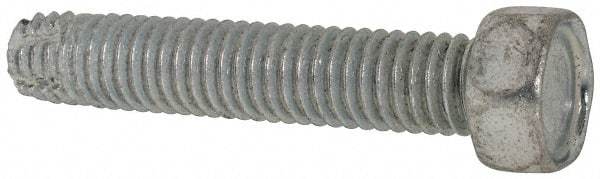 Value Collection - 3/8-16 UNC Thread, 2" Length Under Head, Hex Drive Steel Thread Cutting Screw - Hex Head, Grade 2, Point Type F, Zinc-Plated Finish - Makers Industrial Supply