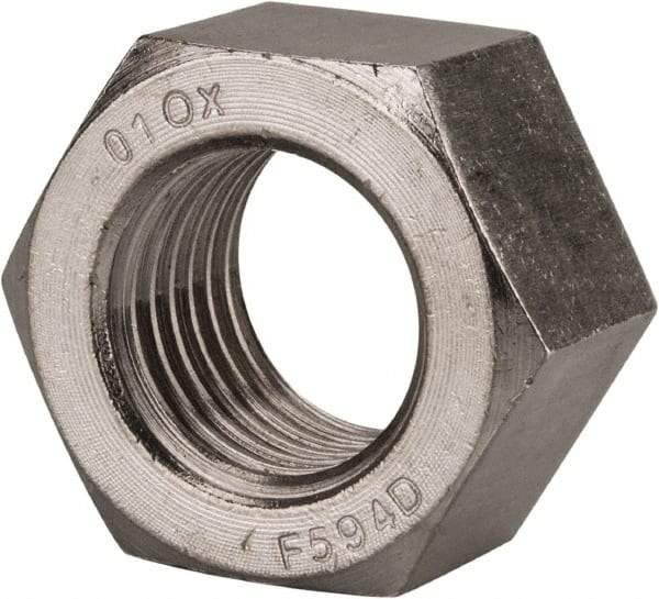 Value Collection - 1-1/4 - 7 UNC Stainless Steel Right Hand Hex Nut - 1-7/8" Across Flats, 1-1/16" High, Uncoated - Makers Industrial Supply