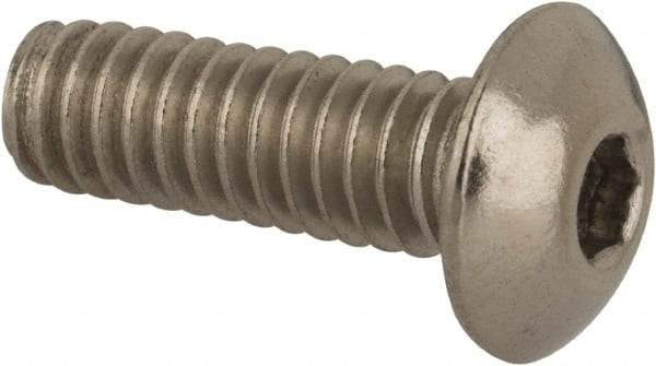 Value Collection - #8-32 UNC Hex Socket Drive, Button Screw - Grade 316 Stainless Steel, Uncoated, 1/2" Length Under Head - Makers Industrial Supply