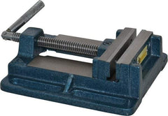 Interstate - 3-13/16" Jaw Opening Capacity x 1" Throat Depth, Horizontal Drill Press Vise - 4" Wide x 1" High Jaw, Stationary Base, Standard Speed, 8.46" OAL x 2.05" Overall Height, Cast Iron - Makers Industrial Supply