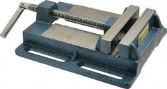 Interstate - 4-5/8" Jaw Opening Capacity x 1" Throat Depth, Horizontal Drill Press Vise - 5" Wide x 1" High Jaw, Stationary Base, Standard Speed, 9.65" OAL x 2.33" Overall Height, Cast Iron - Makers Industrial Supply