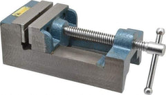 Interstate - 3-5/16" Jaw Opening Capacity x 1-7/64" Throat Depth, Horizontal Drill Press Vise - 3-1/2" Wide x 1.1" High Jaw, Stationary Base, Standard Speed, 8-1/2" OAL x 2-3/4" Overall Height, Cast Iron - Makers Industrial Supply