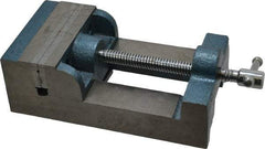 Interstate - 3-3/4" Jaw Opening Capacity x 1-13/64" Throat Depth, Horizontal Drill Press Vise - 4-1/2" Wide x 1.2" High Jaw, Stationary Base, Standard Speed, 10-1/4" OAL x 3" Overall Height, Cast Iron - Makers Industrial Supply