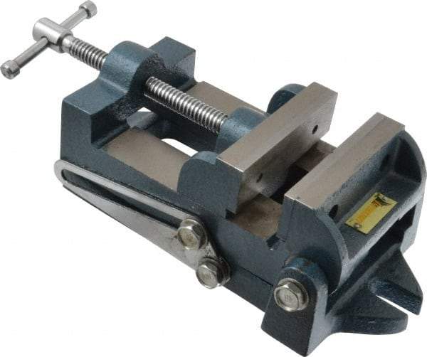 Interstate - 3-3/4" Jaw Opening Capacity x 1-3/4" Throat Depth, Angle Drill Press Vise - 4-1/2" Wide x 1.62" High Jaw, Stationary Base, Standard Speed, 10-15/16" OAL x 3.7" Overall Height, Cast Iron - Makers Industrial Supply