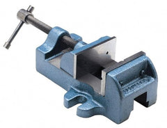 Palmgren - 1-1/2" Jaw Opening Capacity x 1" Throat Depth, Horizontal Drill Press Vise - 1-3/4" Wide Jaw, Stationary Base, Standard Speed, 4-1/2" OAL x 1-15/16" Overall Height, Cast Iron - Makers Industrial Supply