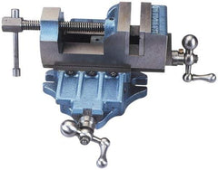 Palmgren - 3" Jaw Opening Capacity x 1-3/4" Throat Depth, Horizontal Drill Press Vise - 3" Wide Jaw, Cross Slide Base, Standard Speed, 12" OAL x 5-1/2" Overall Height, Cast Iron - Makers Industrial Supply