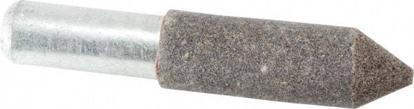 Grier Abrasives - 5/8" Diam 90 Grit 60° Included Angle Center Lap - Aluminum Oxide, Fine Grade, Extra Hard Density, Shank Mounted - Makers Industrial Supply