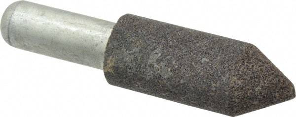 Grier Abrasives - 3/4" Diam 80 Grit 60° Included Angle Center Lap - Aluminum Oxide, Medium Grade, Extra Hard Density, Shank Mounted - Makers Industrial Supply