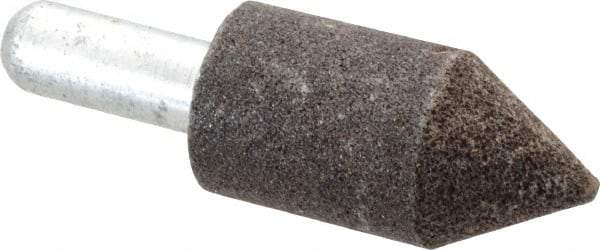 Grier Abrasives - 1" Diam 80 Grit 60° Included Angle Center Lap - Aluminum Oxide, Medium Grade, Extra Hard Density, Shank Mounted - Makers Industrial Supply