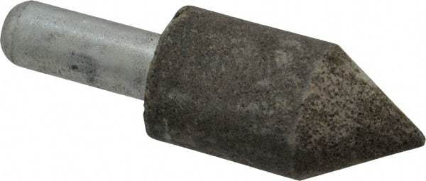 Grier Abrasives - 1" Diam 150 Grit 60° Included Angle Center Lap - Aluminum Oxide, Very Fine Grade, Extra Hard Density, Shank Mounted - Makers Industrial Supply