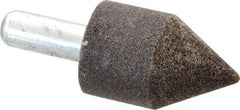 Grier Abrasives - 1-1/4" Diam 80 Grit 60° Included Angle Center Lap - Aluminum Oxide, Medium Grade, Extra Hard Density, Shank Mounted - Makers Industrial Supply