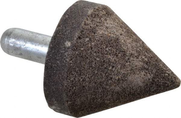 Grier Abrasives - 2" Diam 80 Grit 60° Included Angle Center Lap - Aluminum Oxide, Medium Grade, Extra Hard Density, Shank Mounted - Makers Industrial Supply